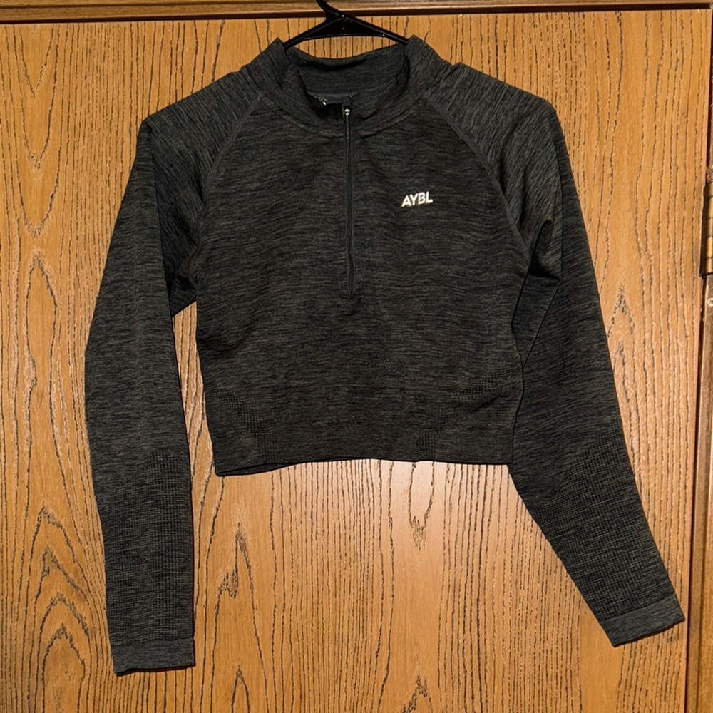 AYBL Gray Crop Long Sleeve Sweatshirt